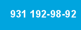 931 192-98-92 931 192-98-92